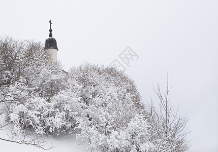 冬季教堂天气圆顶下雪冬景场景风景建筑爬坡建筑学宗教高清图片