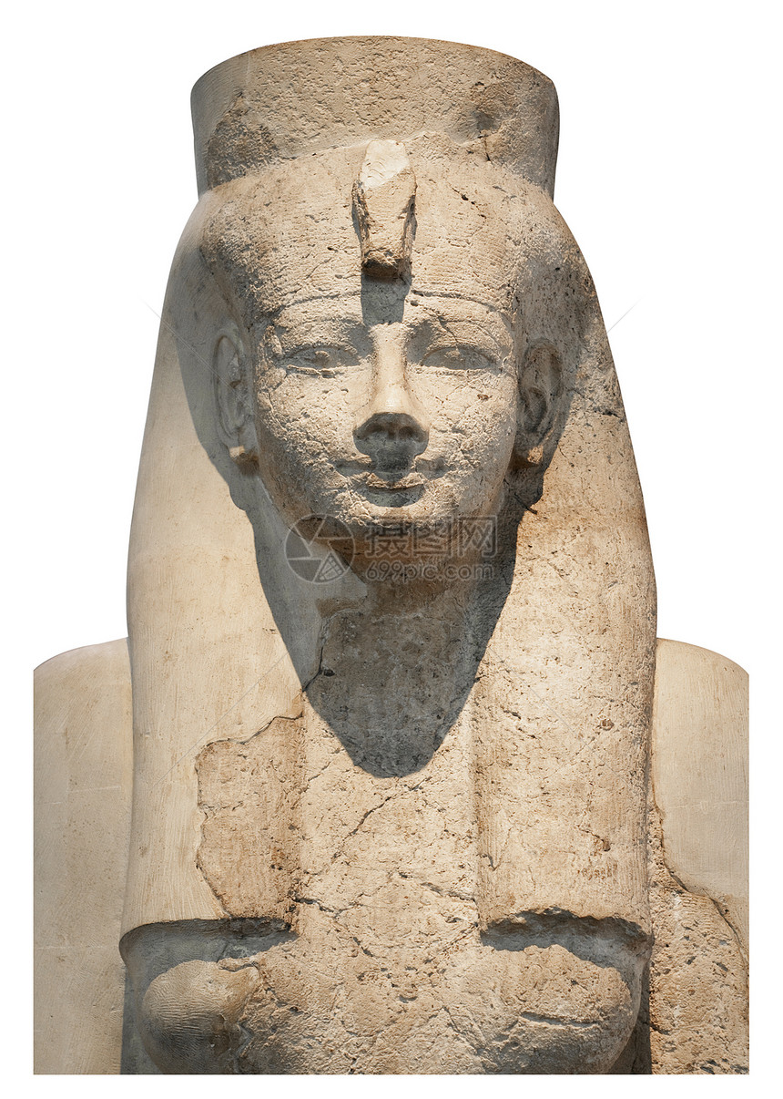 埃及女王或女神用白色的孤立图片
