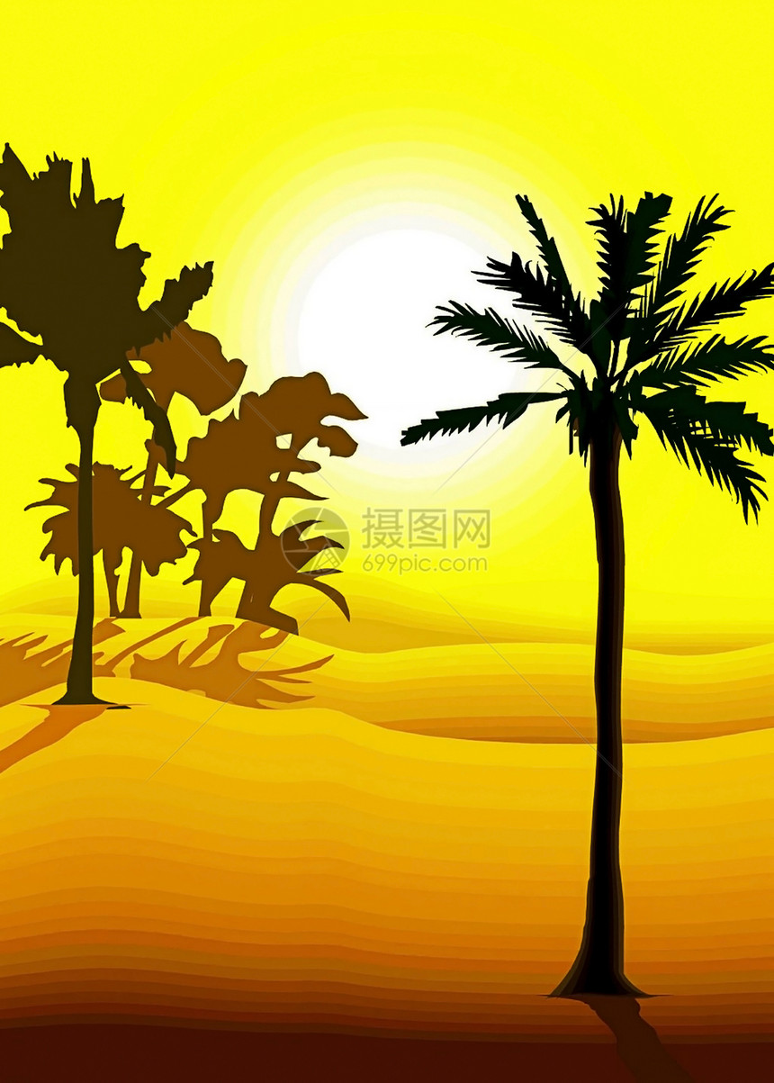 向量 风景波浪照片太阳黄色免费海滩相片白色天空插图图片