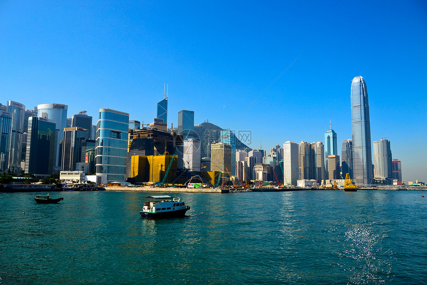 香港城市地标旅游商业建筑物天空摩托艇运输图片