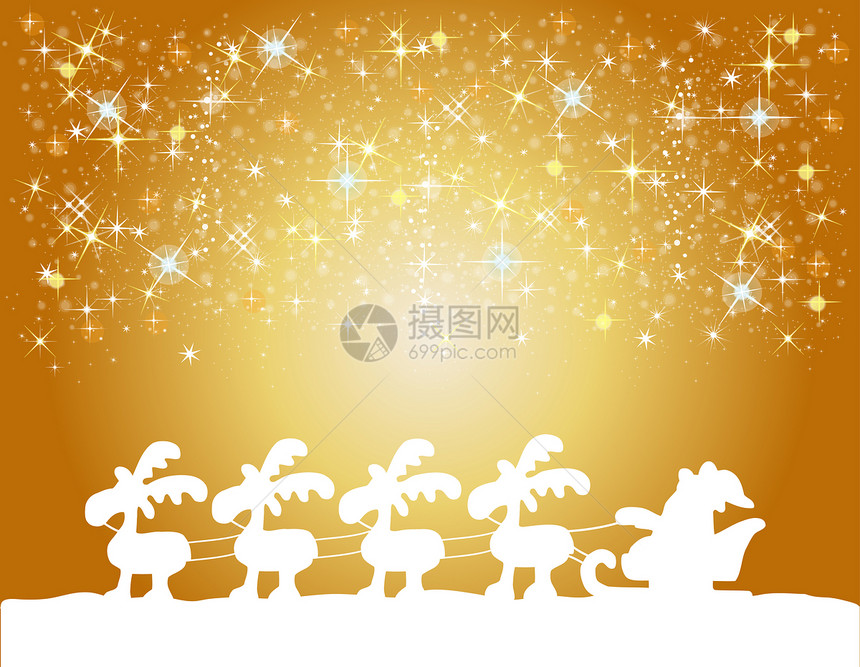 带有的圣诞节背景插图雪花星星雪橇图片