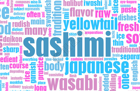 Sashimi 菜单食物餐厅海苔团体厨房选集食品插图乐趣午餐背景图片