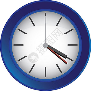 蓝时钟钟表手表跑表商业办公室红色警报蓝色背景图片