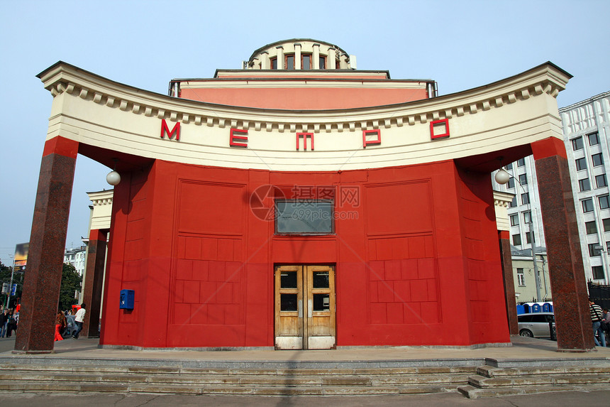 莫斯科大都会 阿巴特梯子脚步车站帝国城市大堂红色入口图片
