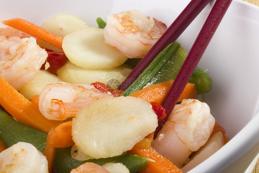 亚洲餐餐厅沙拉烹饪味道蔬菜食物海鲜午餐筷子食欲图片