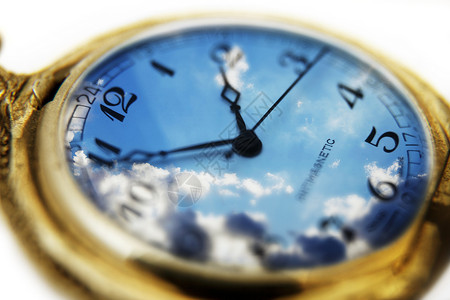 梦幻观察手表时间蓝天数字珠宝计时器金子怀表倒数离岸价背景图片