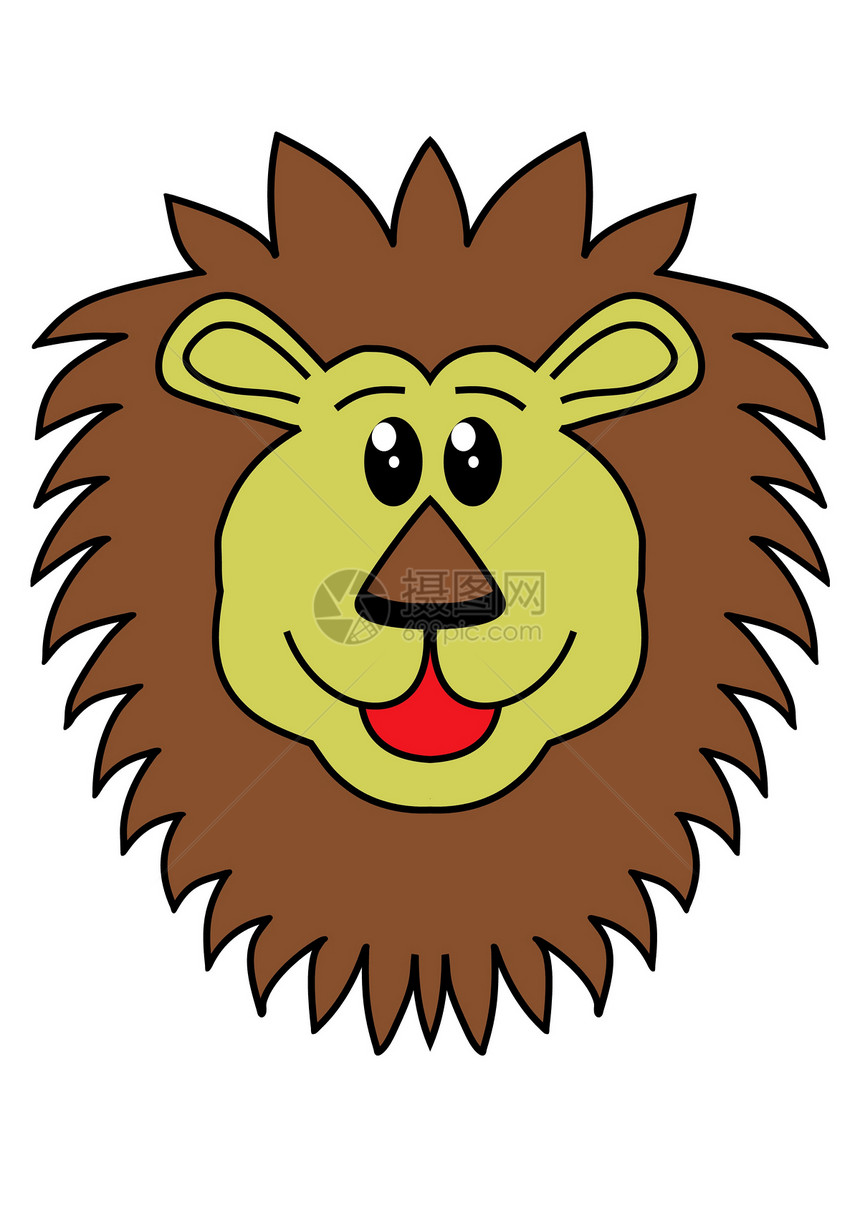 狮子野生动物动画片荒野插图哺乳动物艺术艺术品漫画微笑夹子图片
