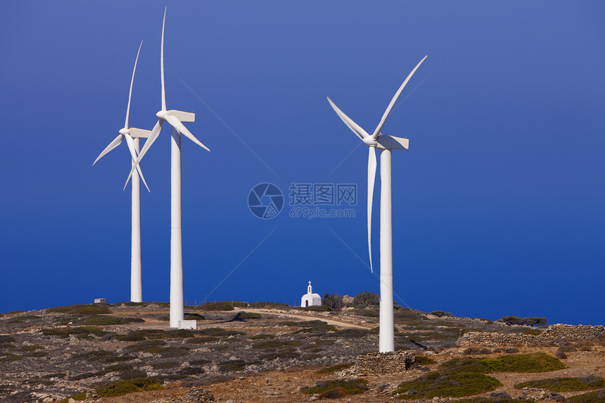 风风车沙漠燃料发电机涡轮教堂干旱风车活力山脉岩石图片