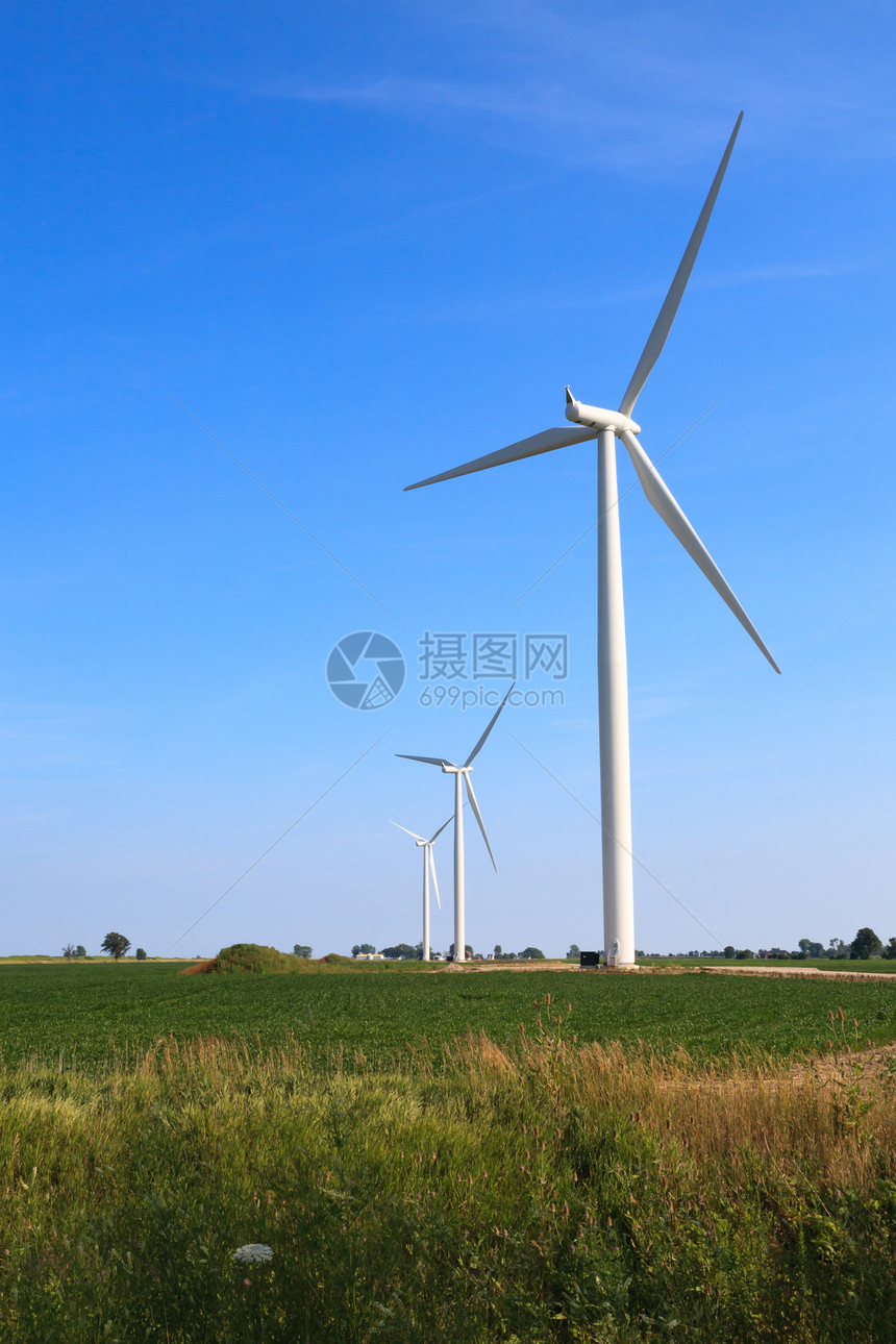 风风涡轮活力技术刀刃气候螺旋桨植物蓝色风车场地生产图片