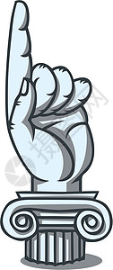 石膏柱子手指的纪念碑石膏漫画指挥官力量卡通片插图命令柱子政治古董插画