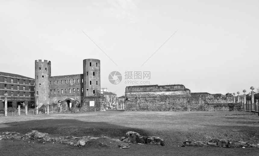 都灵托里帕拉廷建筑学废墟城市地标纪念碑中心天际全景图片