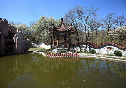萧县风景地点喷泉公园城市植物喷水树木风光盆地蓝天壁龛背景