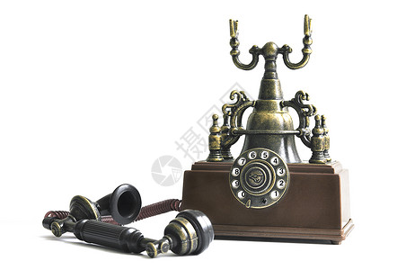 棕色旧电话背景图片