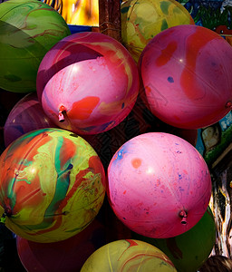 彩色球生日派对形状节日庆典背景图片