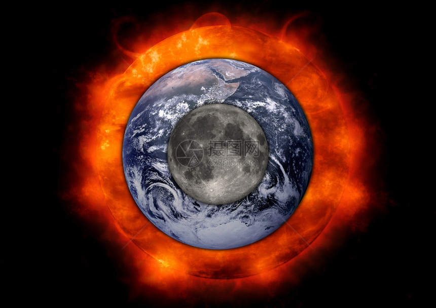 地球月太阳植物轨道天文学月亮星星插图图片