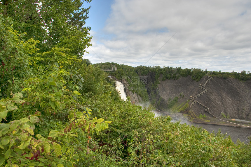 加拿大魁北克省 蒙特利尔瀑布吸引力旅行农村天空瀑布旅游楼梯图片