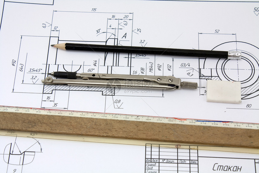 传统利用纸面电脑工程师木匠订婚办公室机器素描文书测量建筑学图片