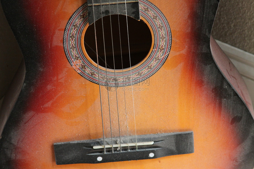 古老古典吉他古董乐器手工字符串音乐家音乐灰尘尘土图片