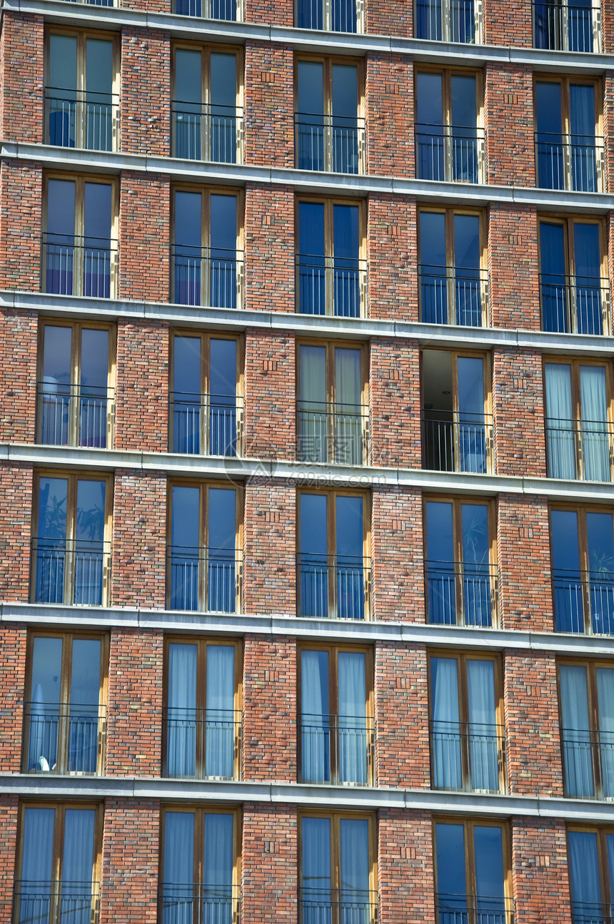 现代砖砖住宅房阳台击剑摄影反射住房玻璃房子石工窗户建筑图片