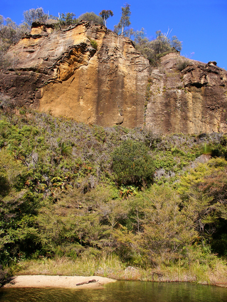 蓝山澳大利亚旅行国家生物学悬崖蓝色环境荒野岩石山脉照射图片
