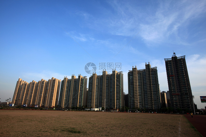 建设 城市 建筑风景工艺蓝天社区作品天空公寓办公室图片