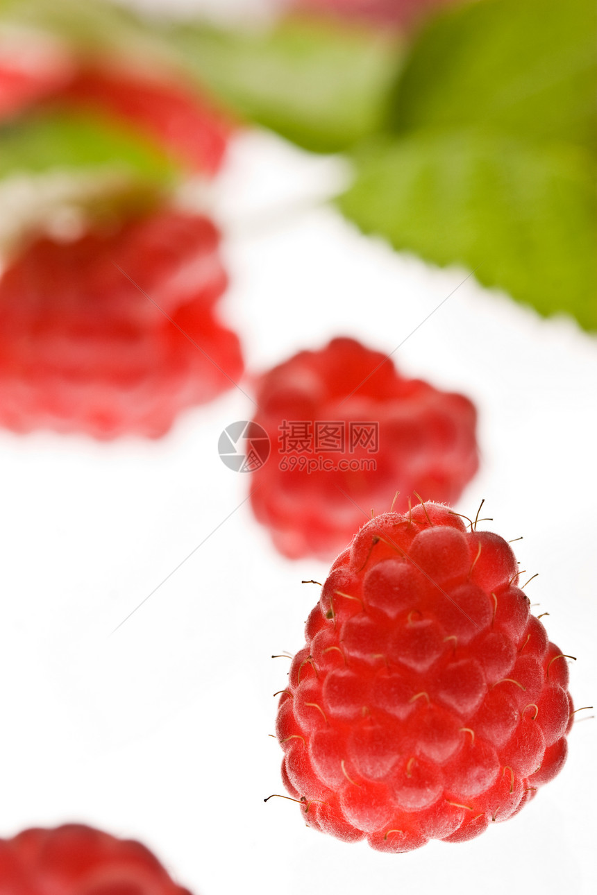 树莓草莓食物营养覆盆子水果甜点宏观图片