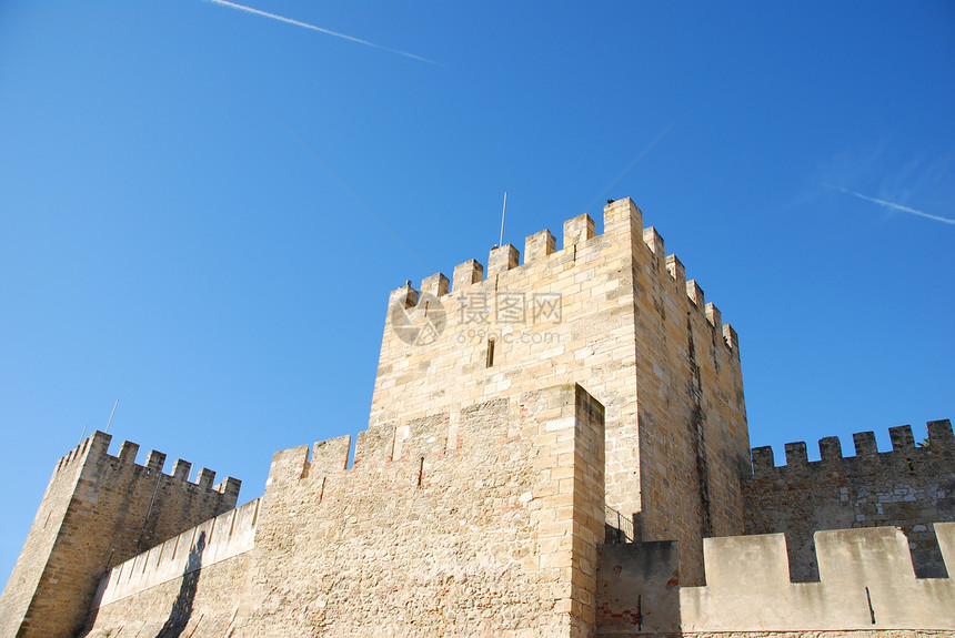 葡萄牙里斯本圣豪尔赫城堡建筑学纪念碑旅行历史性风景地标场景天空城市废墟图片