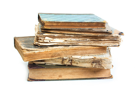 一本旧书 上面印着折叠的床单学习宏观古董教育知识白色图书馆背景图片