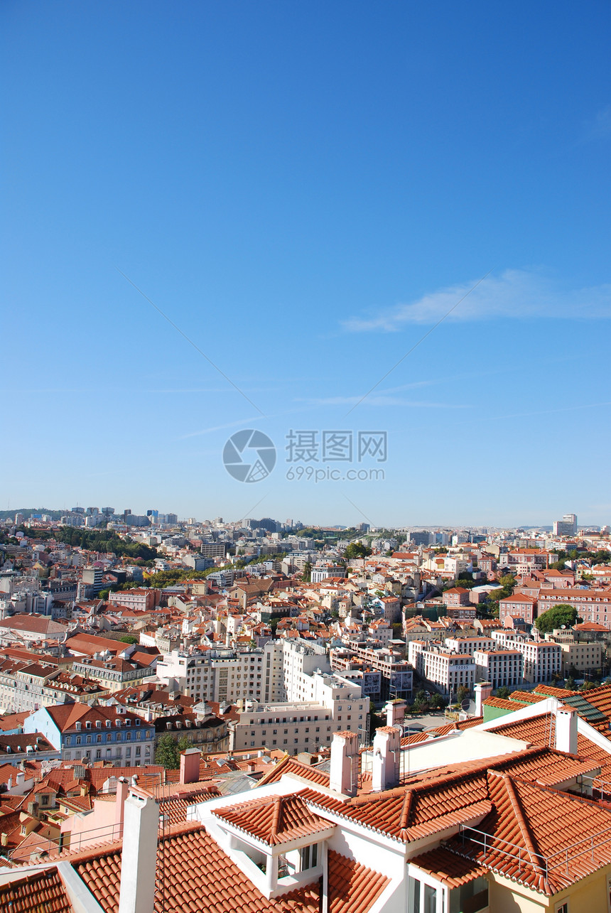 葡萄牙里斯本市风景Lisbon场景旅行蓝色建筑学旅游历史天空观光风景城市图片