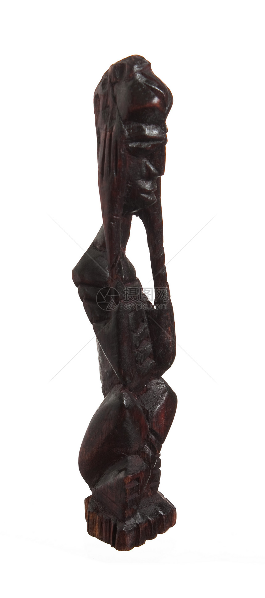 非洲黑木雕像异国民间木头黑色乌木情调白色塑像工作图片