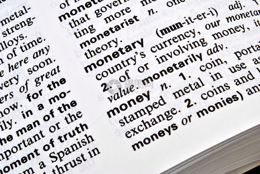 金钱的意义字典金融字母图片