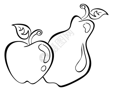 苹果和梨插图公司农业草图饮食食物小吃白色身份标识背景图片