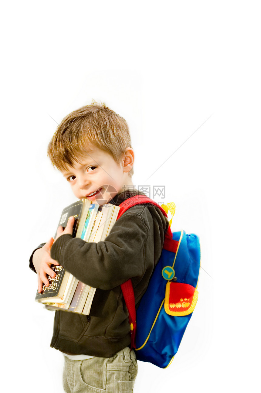 准备上学学校图书学前班男生背包苗圃图片
