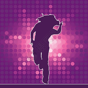舞影 嘻哈街道霹雳舞者马赛克舞蹈家霹雳舞舞蹈派对运动女性音乐背景图片