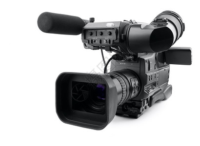 专业数码照相机记录黑色技术相机电影广播镜片凸轮摄像机电视背景图片
