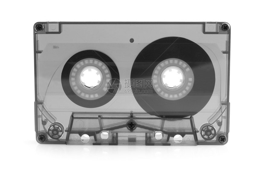 录音磁带塑料音乐记录磁铁风格复古工作室立体声白色图片