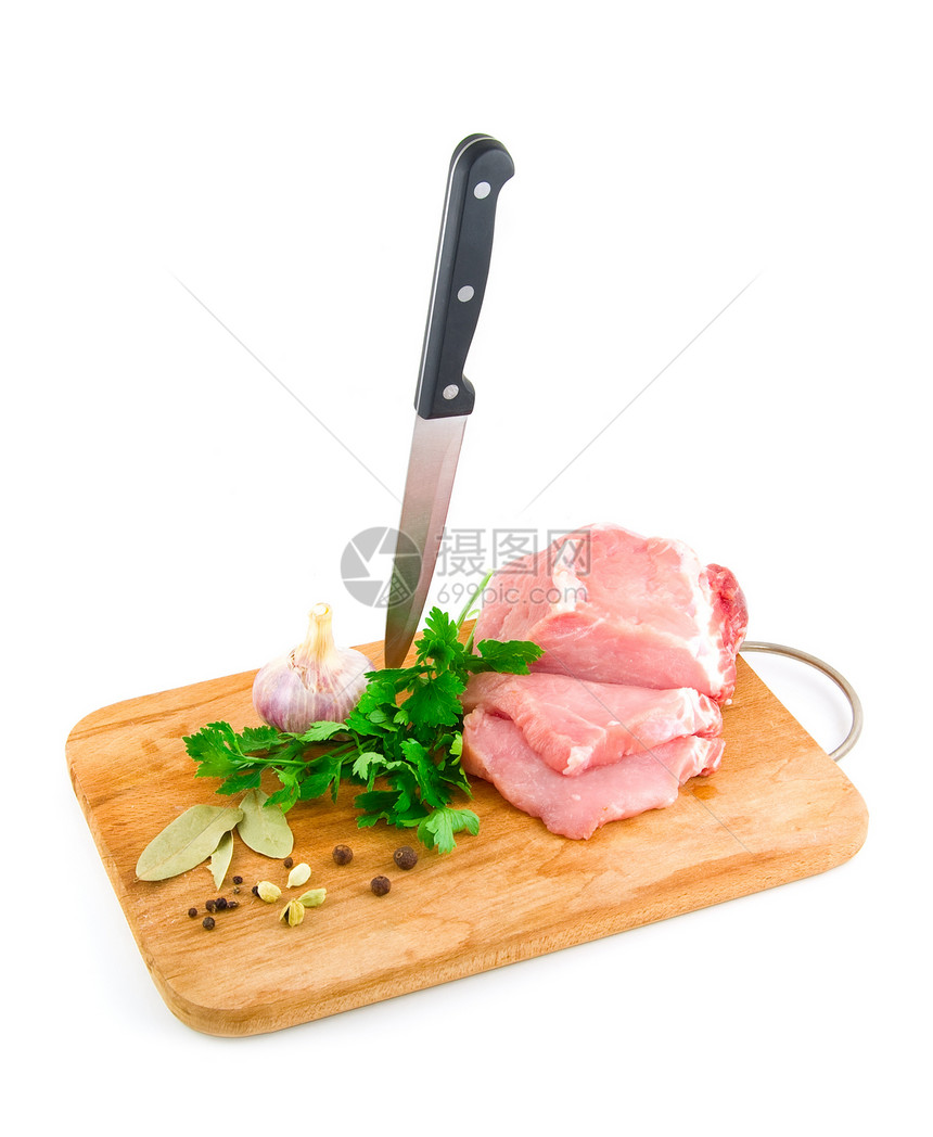肉 刀和香料图片