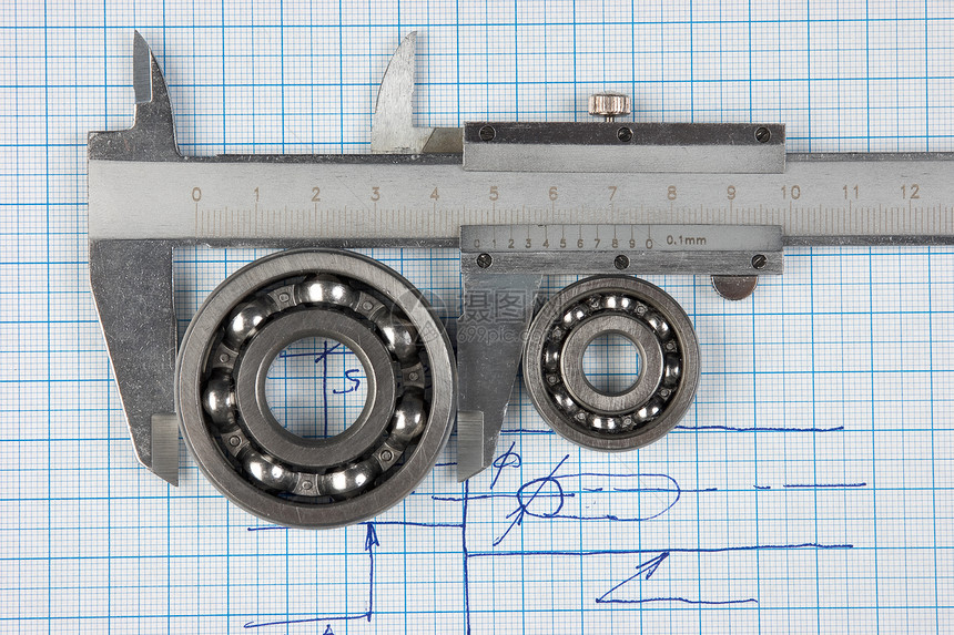 轴重和平方统治者枕头卡尺机械技术正方形塞子轴承工程乐器图片