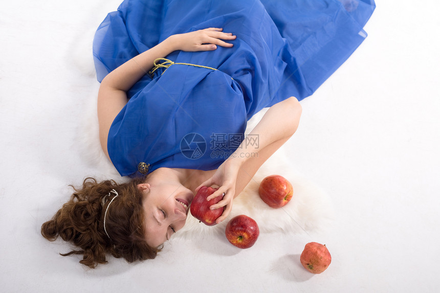 用苹果骗女人成人若虫头发石榴毛皮甲壳虫薄纱魅力戏服食物图片