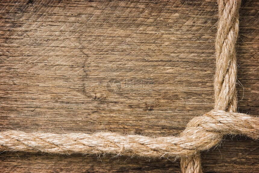 由旧绳子制成的框架样本木板节点棕色旅行绳索蕾丝招牌图片