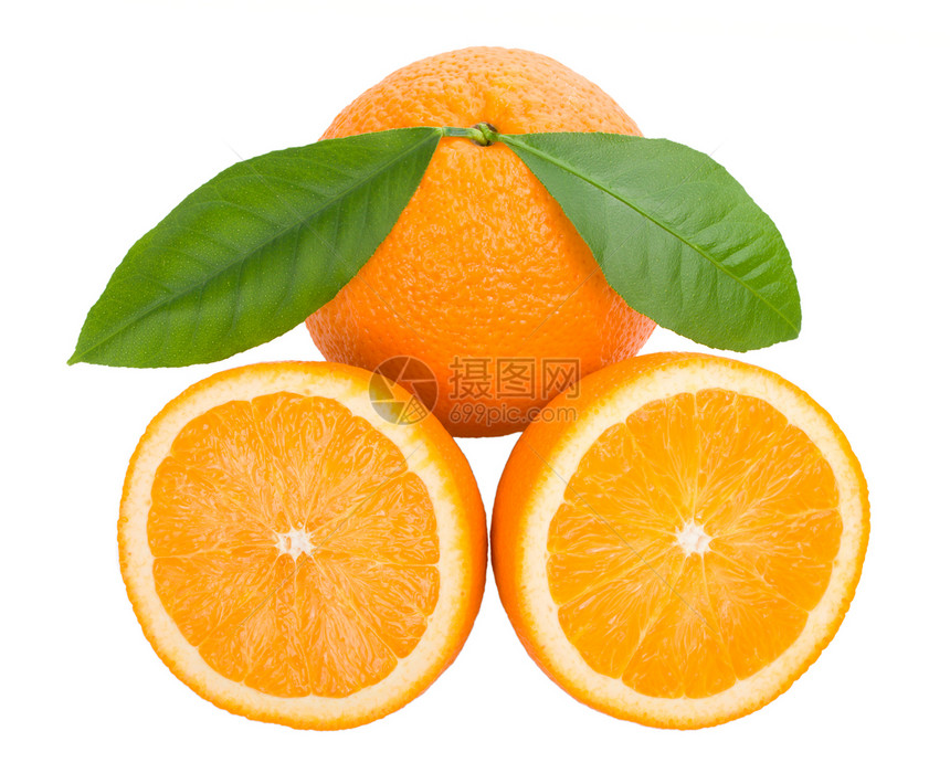 有叶子的橙色工作室反射食物饮食绿色健康白色甜点肉质诱惑图片