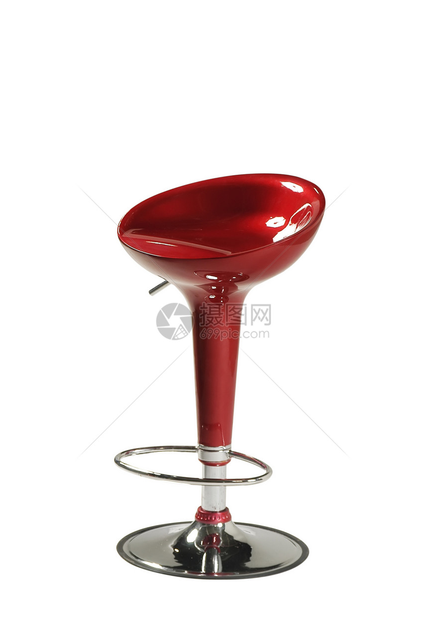 滑动塑料椅系列酒吧白色金属椅子咖啡店合金旋转红色圆形图片
