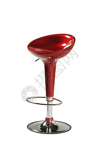 滑动塑料椅系列咖啡店金属旋转红色圆形酒吧椅子白色合金背景图片