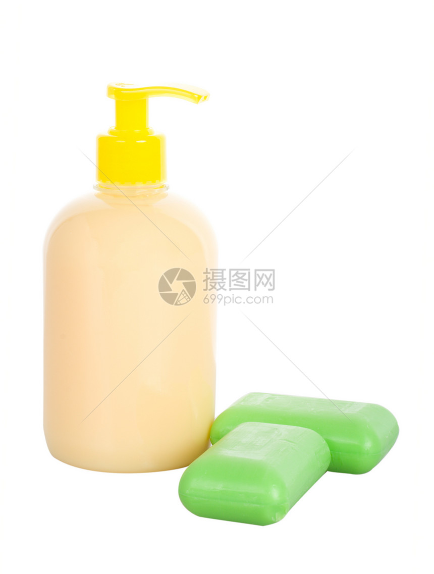 液化肥皂和两条马桶肥皂消毒白色瓶子浴室细菌卫生洗涤剂塑料微生物液体图片
