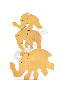 平衡大象玩具木头杂技背景图片