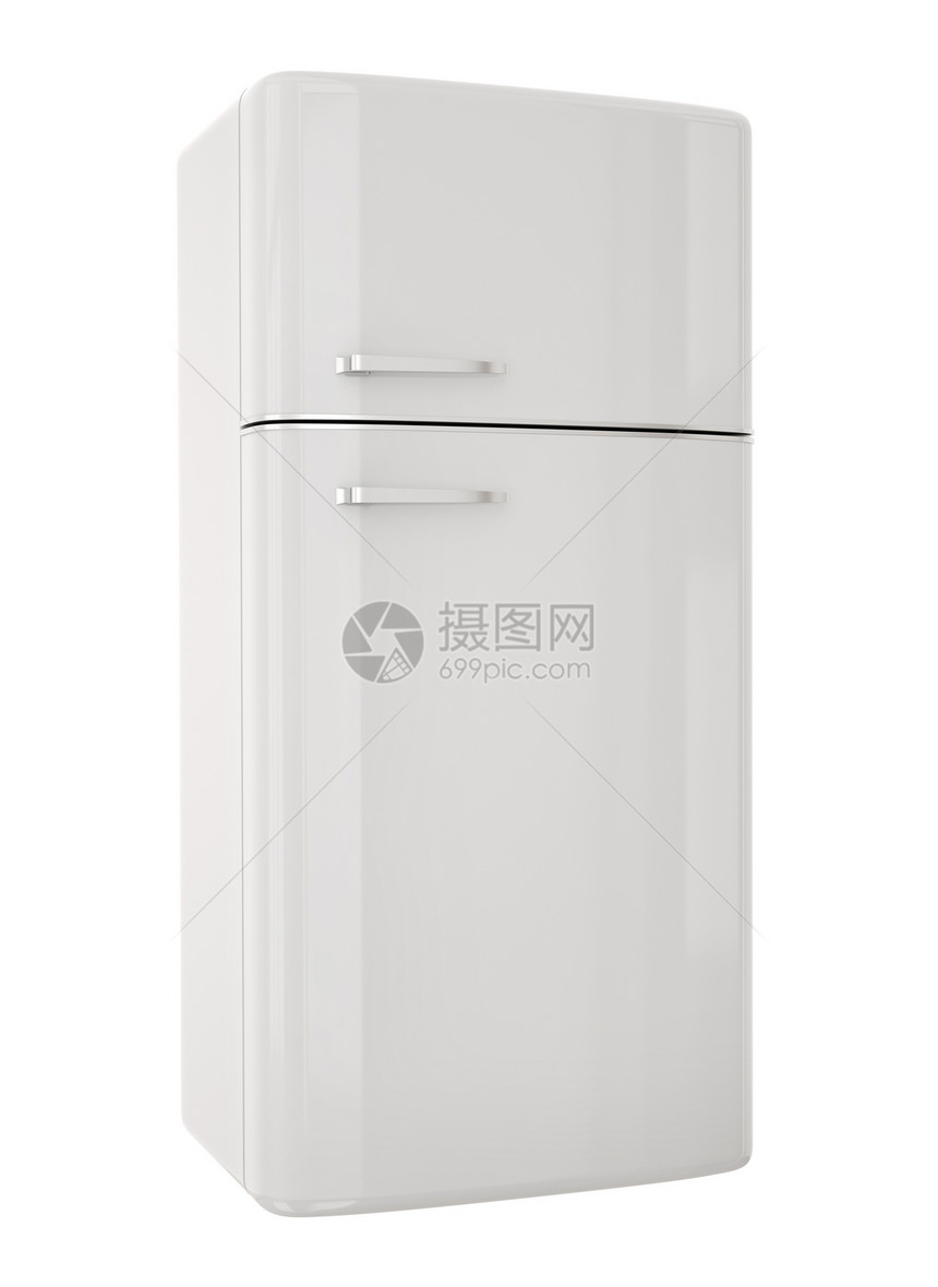 白色冰箱插图金属合金厨房冷却器家庭图片
