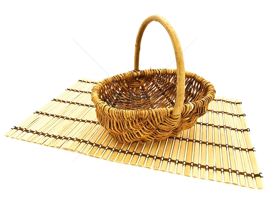篮子竹子手杖回旋手工贮存木头制品编织柳条桌布图片