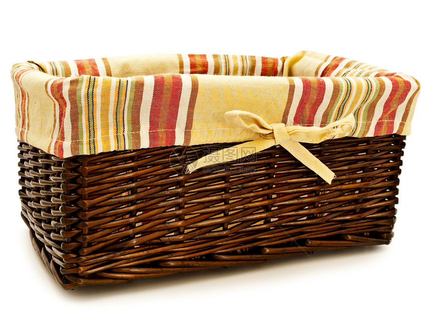 篮子织物制品柳条野餐贮存手工棕色木头图片