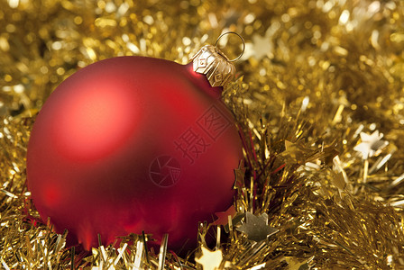 圣诞舞会金子红色玩具背景图片