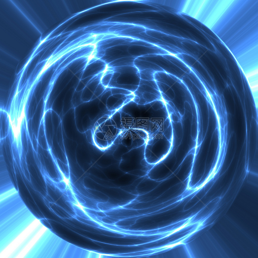 电球桌面火花球体旋转作品圆圈漩涡电弧绘画蓝色图片